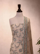 Moin Block Embroidered Raw Silk 3 Piece Unstitched Suit MBLK25ERS MD-1430